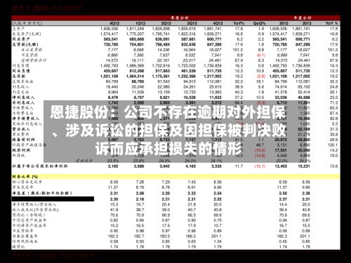 恩捷股份：公司不存在逾期对外担保、涉及诉讼的担保及因担保被判决败诉而应承担损失的情形-第2张图片