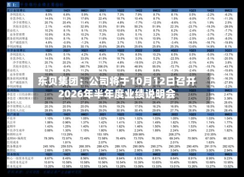 东贝集团：公司将于10月12日召开2026年半年度业绩说明会