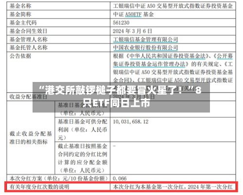 “港交所敲锣槌子都要冒火星了！”8只ETF同日上市
