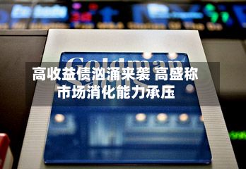 高收益债汹涌来袭 高盛称市场消化能力承压-第3张图片