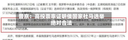 普京：高投票率证明俄国家杜马选举绝对合法-第2张图片
