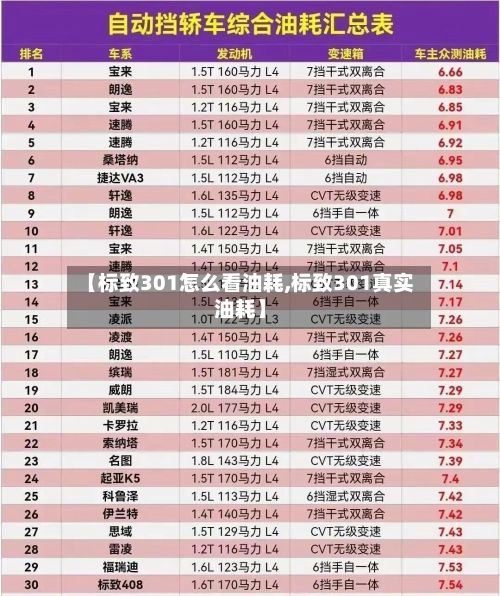 【标致301怎么看油耗,标致301真实油耗】
