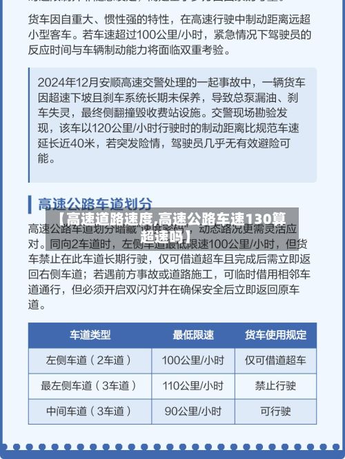 【高速道路速度,高速公路车速130算超速吗】