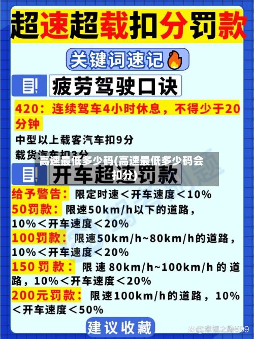 高速最低多少码(高速最低多少码会扣分)