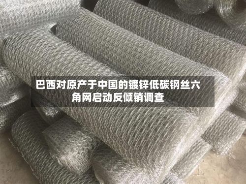 巴西对原产于中国的镀锌低碳钢丝六角网启动反倾销调查