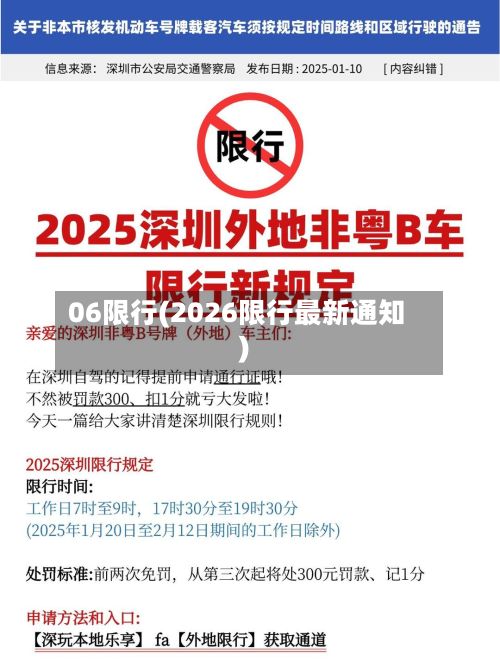 06限行(2026限行最新通知)