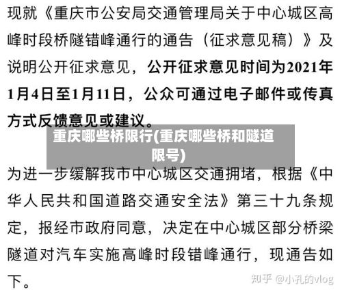 重庆哪些桥限行(重庆哪些桥和隧道限号)-第2张图片