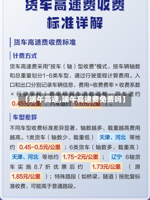 【端午高速,端午高速费免费吗】