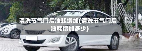 清洗节气门后油耗增加(清洗节气门后油耗增加多少)-第3张图片