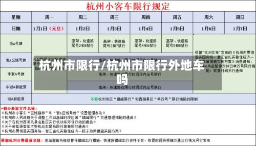杭州市限行/杭州市限行外地车吗-第2张图片