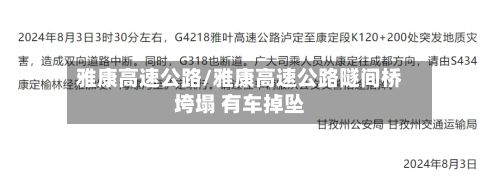 雅康高速公路/雅康高速公路隧间桥垮塌 有车掉坠-第1张图片