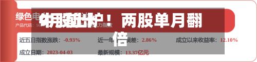 9月前十牛股出炉！两股单月翻倍-第2张图片