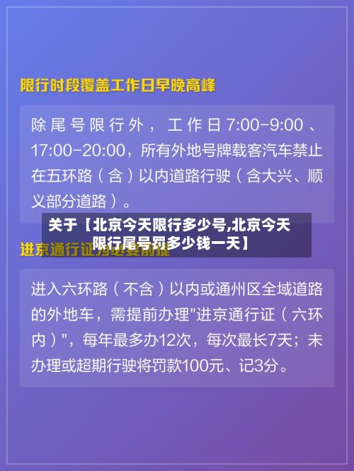 关于【北京今天限行多少号,北京今天限行尾号罚多少钱一天】-第2张图片