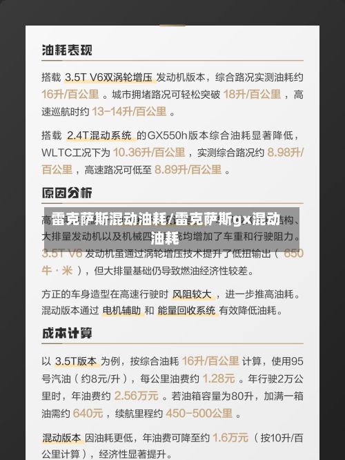 雷克萨斯混动油耗/雷克萨斯gx混动油耗