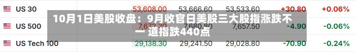 10月1日美股收盘:9月收官日美股三大股指涨跌不一 道指跌440点-第3张图片