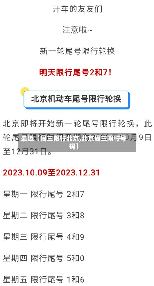 最近【周三限行北京,北京周三限行号码】-第2张图片