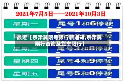 最近【京津冀限号限行新通知,京津冀限行查询及货车限行】