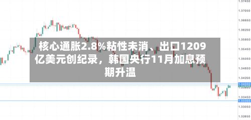 核心通胀2.8%粘性未消、出口1209亿美元创纪录，韩国央行11月加息预期升温