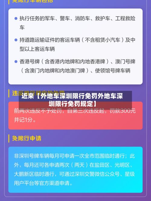 近来【外地车深圳限行免罚外地车深圳限行免罚规定】-第2张图片