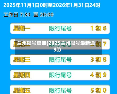 兰州限号查询(2025兰州限号最新通知)-第2张图片