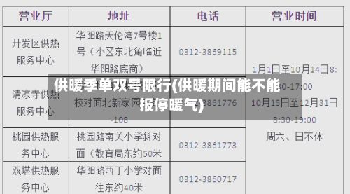 供暖季单双号限行(供暖期间能不能报停暖气)-第2张图片