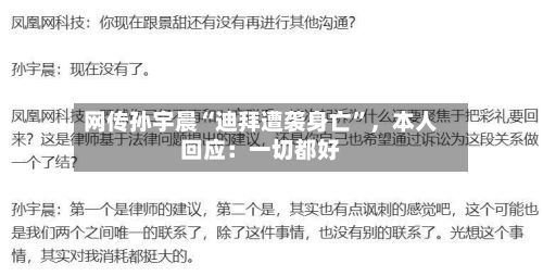 网传孙宇晨“迪拜遭袭身亡”，本人回应：一切都好-第2张图片