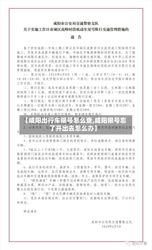 【咸阳出行车限号怎么查,咸阳限号忘了开出去怎么办】