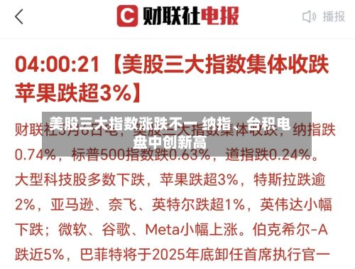 美股三大指数涨跌不一 纳指	、台积电盘中创新高-第2张图片