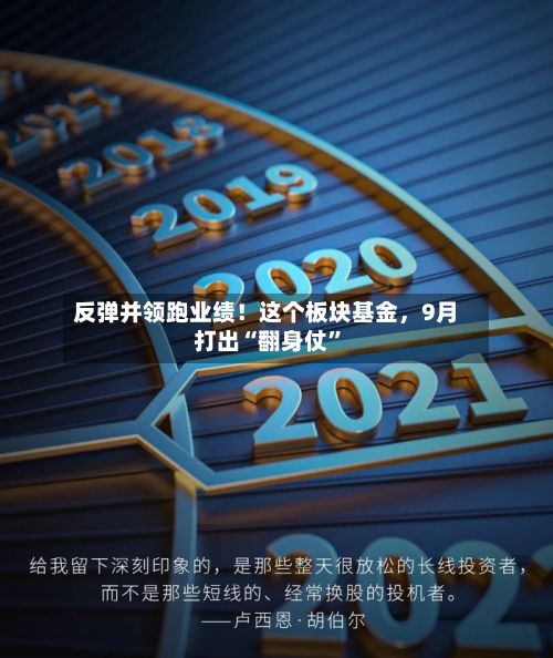 反弹并领跑业绩！这个板块基金，9月打出“翻身仗”