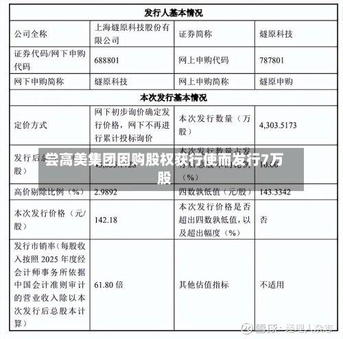 尝高美集团因购股权获行使而发行7万股-第2张图片
