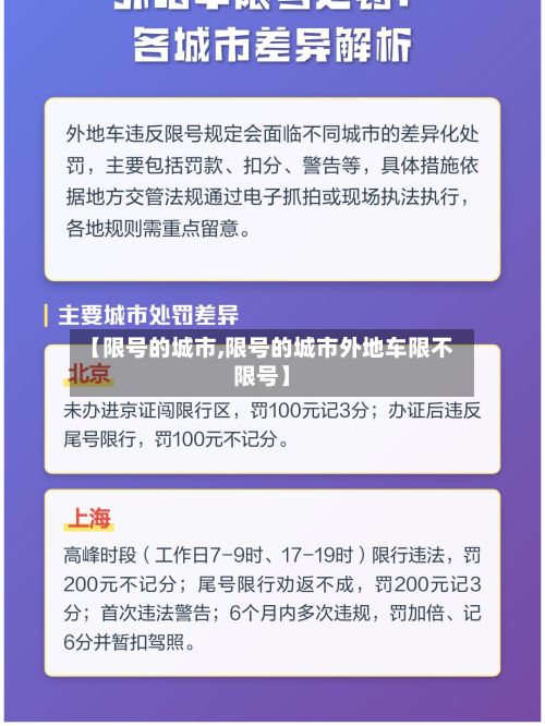 【限号的城市,限号的城市外地车限不限号】-第2张图片