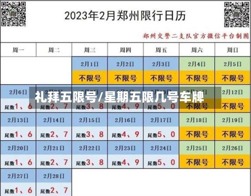 礼拜五限号/星期五限几号车牌