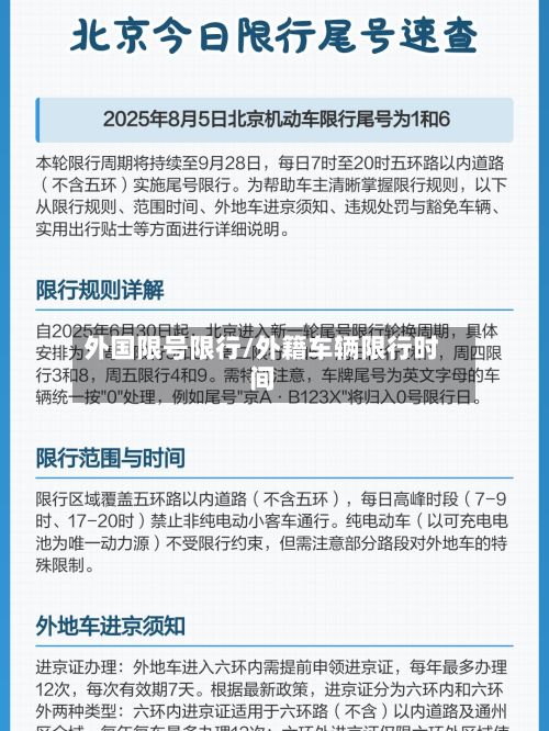 外国限号限行/外籍车辆限行时间-第3张图片