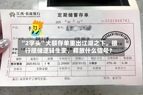 “2字头	”大额存单重出江湖之下，银行揽储逻辑生变，释放什么信号？-第2张图片