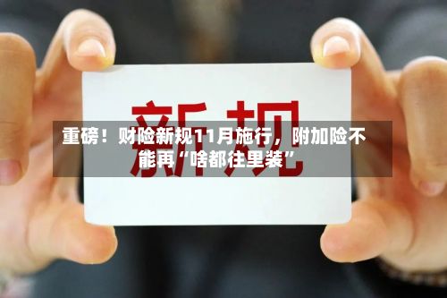 重磅！财险新规11月施行	，附加险不能再“啥都往里装”-第2张图片