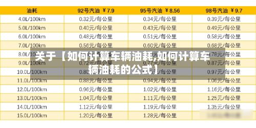 关于【如何计算车辆油耗,如何计算车辆油耗的公式】-第2张图片