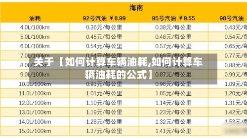 关于【如何计算车辆油耗,如何计算车辆油耗的公式】-第3张图片