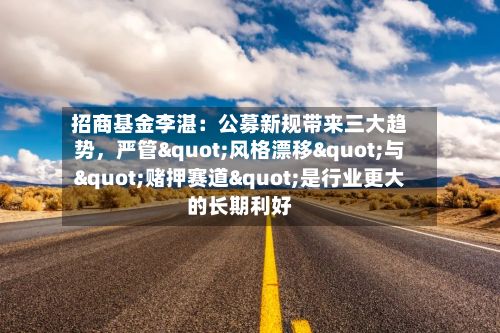 招商基金李湛：公募新规带来三大趋势	，严管"风格漂移"与"赌押赛道"是行业更大的长期利好-第3张图片
