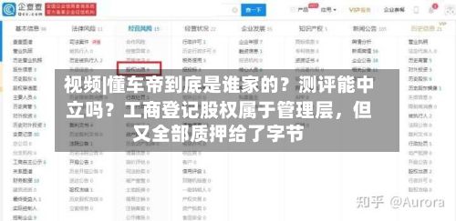 视频|懂车帝到底是谁家的？测评能中立吗？工商登记股权属于管理层，但又全部质押给了字节-第3张图片