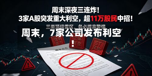 周末，7家公司发布利空！