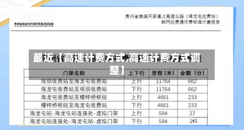 最近【高速计费方式,高速计费方式调整】