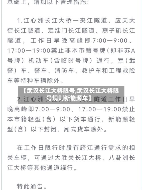 【武汉长江大桥限号,武汉长江大桥限号规则新能源车】-第3张图片