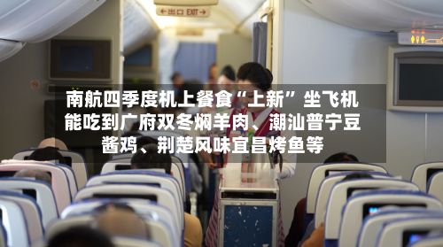 南航四季度机上餐食“上新” 坐飞机能吃到广府双冬焖羊肉、潮汕普宁豆酱鸡、荆楚风味宜昌烤鱼等