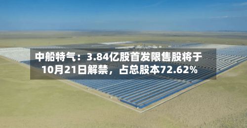 中船特气：3.84亿股首发限售股将于10月21日解禁，占总股本72.62%-第2张图片