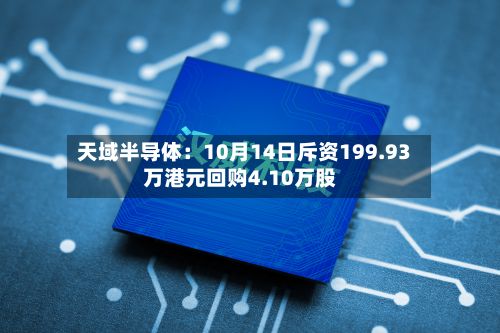 天域半导体：10月14日斥资199.93万港元回购4.10万股-第2张图片
