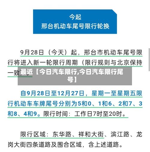 最近【今日汽车限行,今日汽车限行尾号】