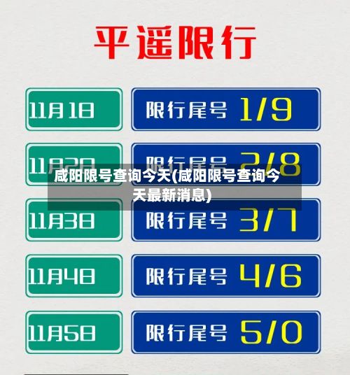 咸阳限号查询今天(咸阳限号查询今天最新消息)-第3张图片