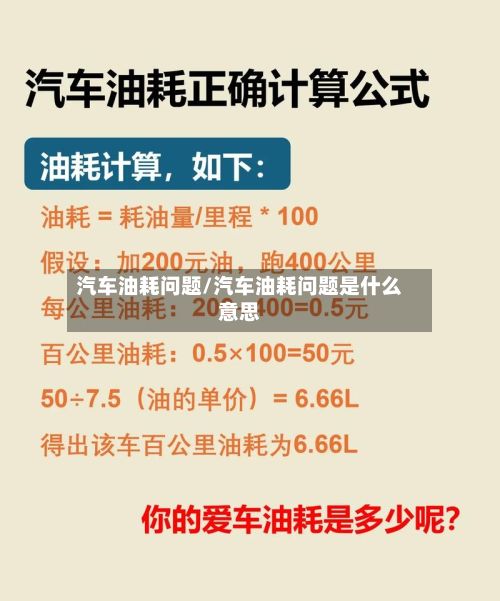 汽车油耗问题/汽车油耗问题是什么意思