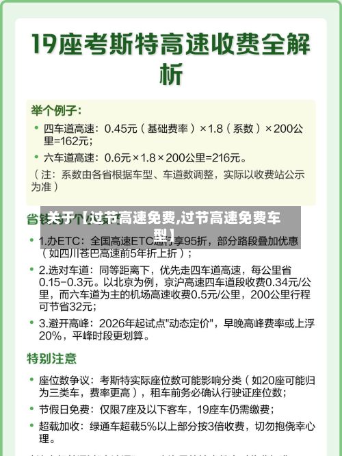 关于【过节高速免费,过节高速免费车型】
