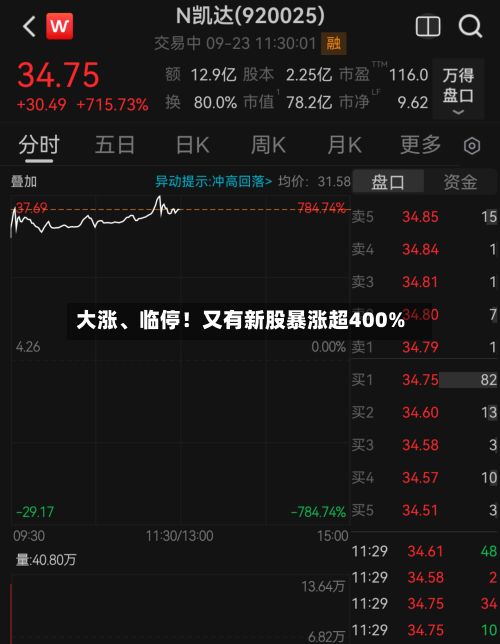 大涨、临停！又有新股暴涨超400%-第2张图片